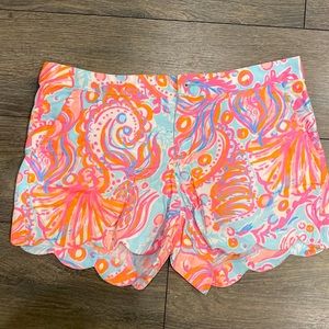 Lilly Pulitzer Buttercup Short Pink and Orange Pattern Size 12